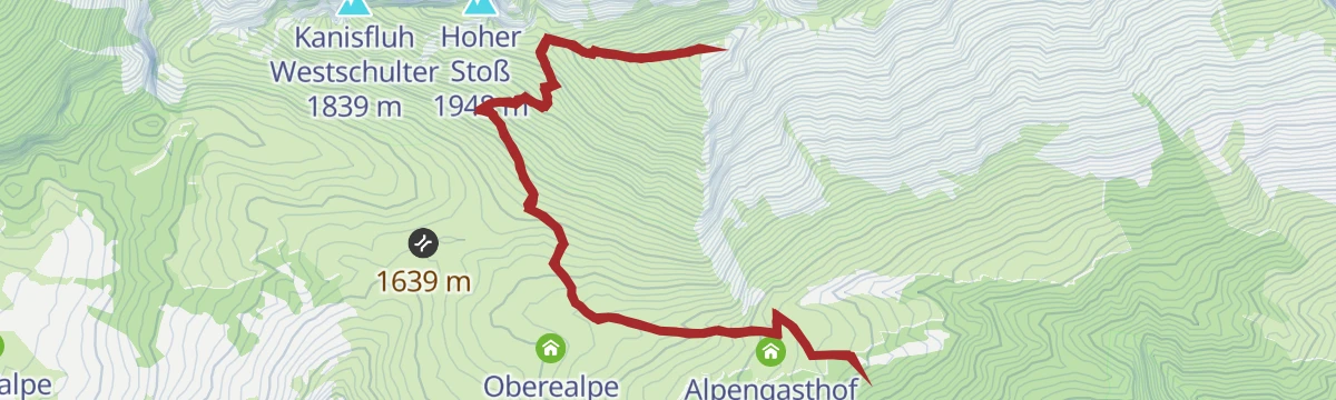 Route map: Au | Sonnenauf- und Sonnenuntergangswanderung auf die Kanisfluh